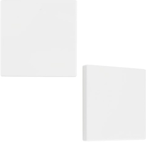 UFURMATE 2Pcs Screwless Blank Outlet Plate, White Plastic Faceplate Cover Switch Outlet Electrical Plates for Light Switch, Receptacle(89mm/3.5in)