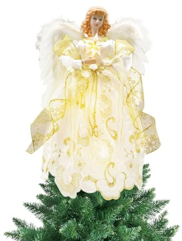 Decorazione natalizia squisita a forma di angelo per albero di Natale | Puntale per albero di Natale a forma di angelo, per cucina, camera da lettos,soggiorno, appartamento, dormitorio, hotel, cortile
