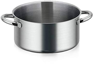 De Buyer - Faitout sans couvercle en inox PRIM'APPETY - 28 cm - Sans PFAS, Inox 18/10 de Qualité Professionnelle, Fond Magnétique Épais pour Cuisson Maîtrisée, Tous Feux + Four, Finition Poli Brossé