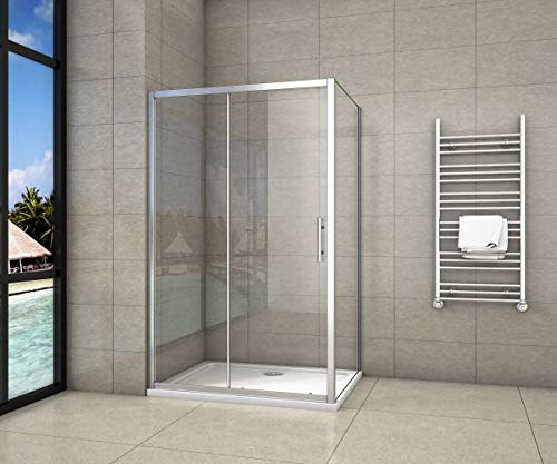 Cabine de douche 110x80x190cm porte de douche + paroi latérale