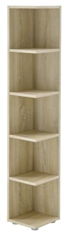 CORNER Light Eckregal in Eiche Sonoma Optik - Platzsparendes Standregal mit 5 offenen Fächern für Wohnzimmer, Jugendzimmer oder Flur - 24 x 142 x 26 cm (B/H/T)