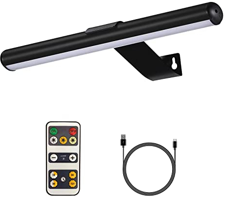 VIGMOJ Bilderleuchte LED Batteriebetriebene, Wiederaufladbare LED Wandleuchte mit Fernbedienung, Drehbare Leuchtenköpfe mit 3 Beleuchtungsarten,Dimmbare Bilderleuchte mit Timer zum Malen Foto Portrait