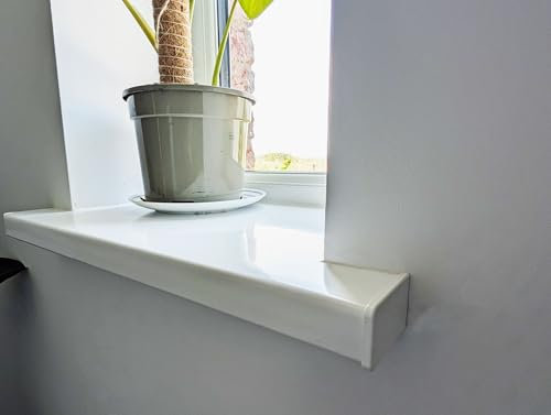 White UPVC Window Board/Cill Cover 2m Long 9mm Thick Including End Cap Plastic Window Sill Capping (150mm Depth)