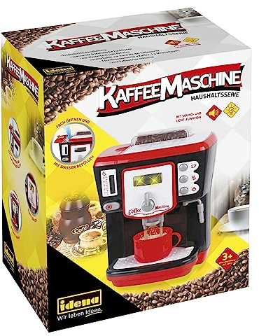 Idena 40234 - Spielzeug Kaffeemaschine mit Sound- und Lichteffekten, Kinder Küchengerät mit verschiedenen Funktionen