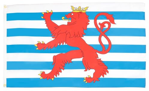 AZ FLAG - Lote de 10 banderas de Luxemburgo con león, 150 x 90 cm, bandera de Luxemburgo 100% poliéster con ojales metálicos integrados
