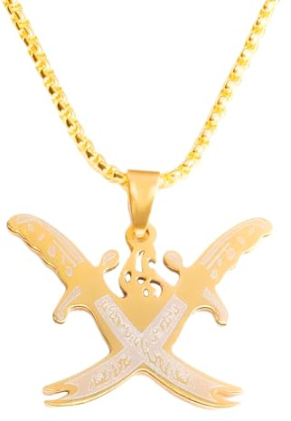 ZZHYGM Muslim Knife 925 Sterling Silver Men Amulet Islamic Pendant A Dagger Master Sword Necklace for Women