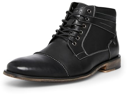 Steve Madden mens Jotter Combat Boot, Black Leather, 10 US