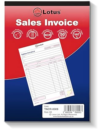 Lotus Triplicate Sales Invoice Book |3-Part Sales Order Book A5 | Carbon Copy Receipts |Business Receipts Book | Duplicate Invoice Book | Stationery Supplies |Office Essentials |143x210mm TNCR-8009