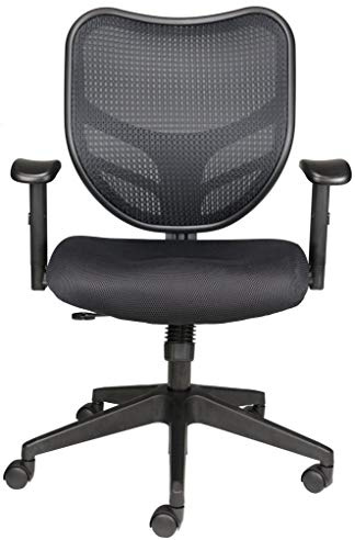 Oak Hollow Furniture Valera Series Office Chair Task Chair Conference Seating Computer Chair, Fabric Soft Seat Cushion, Mesh Back, Adjustable Swivel and Tilt (Black, Hard Floor Casters)