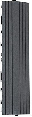 DECKO Grey 1 Piece Composite Wood Plastic Decking Interlocking Straight Edge Tiles with Woodgrain Effect 30cm x 7cm