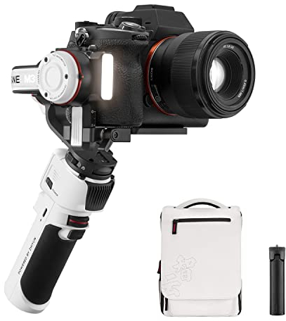 ZHIYUN Crane M3 Combo [Official] Gimbal für Kamera und Smartphone, 3-Achsen Stabilisator mit Tasche, Stativ und 800lm Videoleuchte, Stabilizer für Handy/Spiegellose Kamera/Action Cam/Gopro
