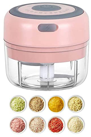 Electric Mini Garlic Mincer, 100ML USB Vegetable Onion Chopper, Portable Small Food Processor for Ginger, Chili, Vegetables