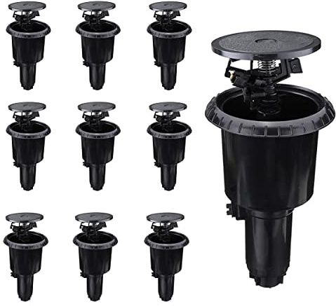 [Pack 10] Arroseur à impact 6008 résistant pour l'irrigation automatique. Basse pression/débit. Arroseurs d'arrosage avec prise femelle de 1/2 et 3/4. Arroseur sectoriel Portée de 6 à 13m