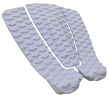 JISADER 3X Planche de Surf Traction Pad Deck Grips Mat Anti Slip Stomp Foot Pads Deck Tail Pads Planches de Surf Pads pour Skimboard Bodyboards Planches de, Blanche