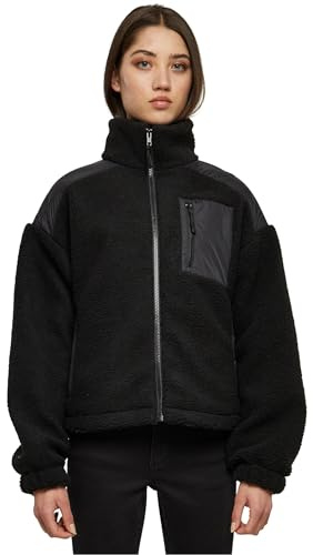 Urban Classics Ladies’ sherpa mix jacket Donna Giacca di mezza stagione nero S 100% poliestere