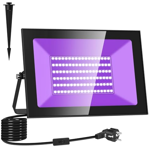 Lightasea 100W UV Black Light, Ultraviolet Floodlight Outdoor LED UV Light 385-400nm IP66 Waterproof Stage Light Decoration Lighting for Fluorescent Party, Disco, Halloween, Bar, Christmas, Aquarium