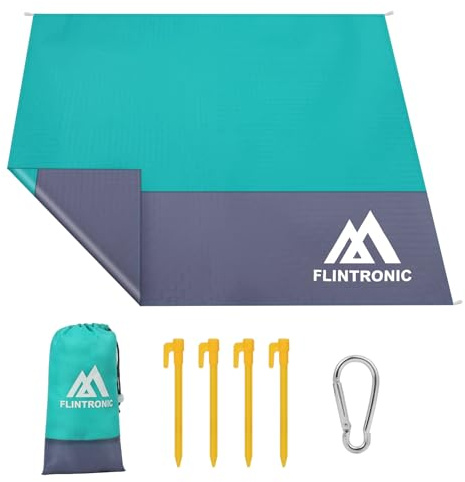 flintronic Beach Blanket Sandproof, Beach Mat Sand Free, Large Picnic Blanket Waterproof, 210 x 200cm, for 4-6 Adults, for Camping, Hiking, Beach, Picnic