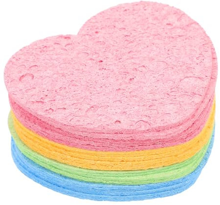 VINTORKY 20pièces Éponge Visage Forme De Cœur Pour Nettoyage Et Exfoliation Éponges Faciales Légères Et Pratiques