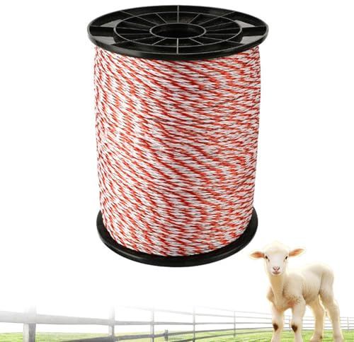 1000M Cuerda para Cerca Eléctrica,Cuerda Conductora para Cerca,Accesorios para Cerca Eléctrica para,Valla Electrificada para Animales Jabalí Vacas Caballos Perros