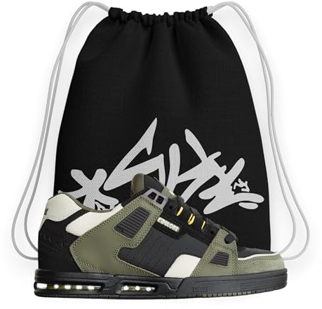 Scarpe da Skateboard - Globe Sabre Trainers Black/Army da Ginnastica - Ammortizzate, Resistenti e Antiscivolo - Suola Robusta - più Sacca (Sistema Taglie Calzature EU, Adulto, Numero, Media, 41)