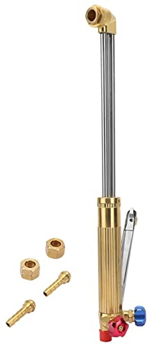 LUCKDANO Soplete de Corte de Acero Inoxidable, Tubo de Soplado de Oxígeno y Acetileno con Ranura Antideslizante y Superficie Mate, para Trabajos de Corte de Soldadura Eléctrica