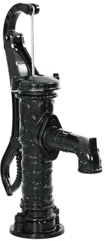 Lumanois Bomba de Agua Manual para jardín de Hierro Fundido, Bricolaje Bombas Sistemas de Bombeo, Negro, 16.05kg