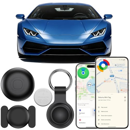 CMINGKEJI GPS Coche Localizador, Magnético Smart Tag Android e iOS, Localizador GPS sin Suscripción, Resistente Rastreador GPS Coche para Moto, Cartera, Maleta Cabina, Bolso (Negro)