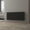 NRG Black Horizontal 600x1428mm Double Flat Panel Radiator Central Heating for Bathroom/Kitchen/Living Room