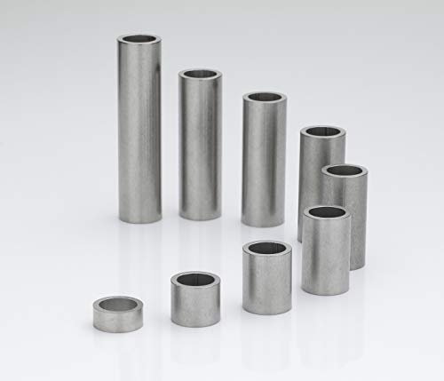 Edelstahl Distanzhülsen, Abstandshülsen – ohne Innengewinde, M8 Schrauben beweglich durchsteckbar – 12 x 9 x 1.5 mm (Außen x Innen x Wandstärke) – 5 Stück, Länge 10 mm