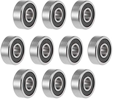 sourcing map 10St Rillen Kugellager 605-2RS Z2 Doppelt Geschirmt Kohlenstoffstahl 5mm X 14mm X 5mm