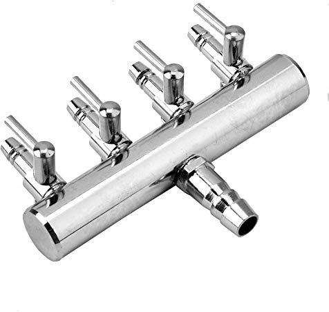 Lairun Check Valve Aquarium, Aquarium Air Tubing, 8mm Turn to 4mm Stainless Steel Multiple Types Available for(8 to 4mm four-hole shunt head)