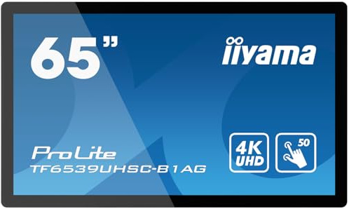 iiyama Prolite TF6539UHSC-B1AG 165cm 65 IPS LED-Monitor 4K UHD Open Frame 50 Punkt Multitouch kapazitiv VGA HDMI DP RS-232c RJ45 7H IP54 AntiGlare Touch-durch-Glass 24/7