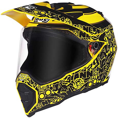 DCLINA Casco Motocross Corsa Strada Adulti Casco da Moto Integrale Fuoristrada e Dirt Bike Omologato DOT Downhill Dual Sports Visiera Modulare Ribaltabile per Uomo Donna (57-62cm)