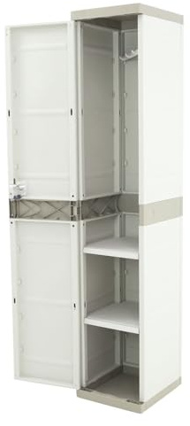 Jardin202 - Armario Taquilla de Resina | Titanium Beige | 35x44x176 cm | Mueble Modular | (Beige)