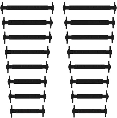 Yusimu No Tie Elastic Trainers Shoelaces for Adult and Kids,Tieless Flat Laces for Converse,Air Force,and Boots,Waterproof,Stretchy Silicone Shoes Laces - Black