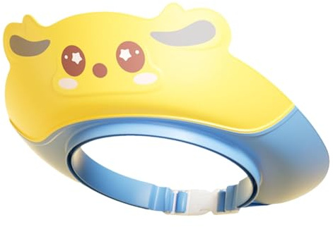 Cuffia da doccia per bambini, regolabile, con visiera per il bagnetto, comoda e morbida, per proteggere gli occhi e le orecchie, cuffia da bagno per bambini, bambini e bambini