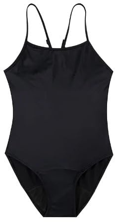 VEINTITRÉS Bañador Ajustable a Prueba de Fugas menstruales, bañador Deportivo de una Pieza, Ropa de Playa, Ropa de baño para Mujer para la menstruación (FR/ES, Letras, M, Regular, Alto, Negro)