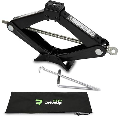 Car Jack kit. Scissor Jack for car 2Ton (4409 lbs) with Rubber Pad. Lifting Height 4,1-15inches with impermeable Bag for Easy Storage and Transportation.