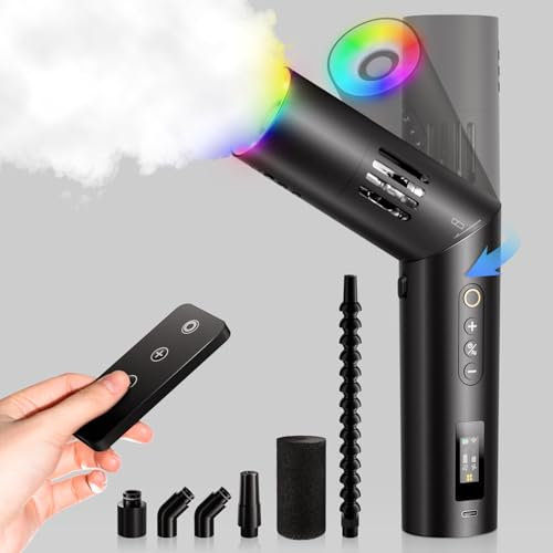 COLBOR Máquina de Humo Portátil 40W, CF5 Mini Máquina de Niebla Recargable con Control Remoto RGB Ventilador para Fiestas Bodas Fotografía Vídeos Cosplay, Máquina-de-Humo-Halloween