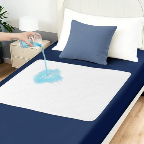 DUJUIKE Coprimaterasso Impermeabile, Materassino Per Incontinenza Lavabile, Adatto Per La Cura Di Adulti/Bambini, Pannolini Per Animali Domestici, Antiscivolo (Bianco, 90×135cm)