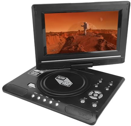 aqxreight Reproductor de DVD Portátil con Altavoces Duales Antenas Pantalla Giratoria Control Remoto Reproductor de DVD para Automóvil Soporte Entrada USB Salida AV Múltiples Formatos de