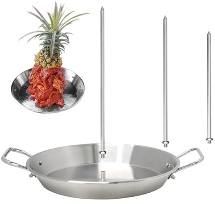 Pinchos Para Barbacoa Para - Soporte Para Pinchos Con 3 Pinchos Para Barbacoa Desmontables, Parrilla Para Asados Vertical, Juego De Cocina De Acero Inoxidable | Soporte Portátil Para Kebab Pe