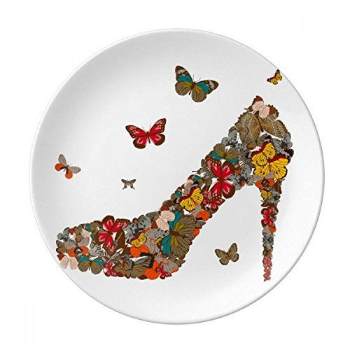 Papillon et haut talon Chaussures décoratifs en porcelaine Assiette à dessert 20,3 cm dîner Maison Cadeau
