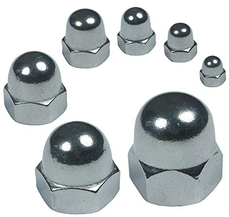 5 Stück M20 Hutmuttern Edelstahl DIN 1587 hohe Form A2 V2A Muttern