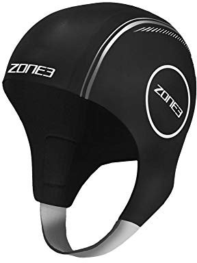 ZONE3 Badekappe aus Neopren, für Erwachsene, Unisex, Schwarz/Silber, Größe XS