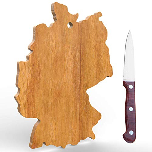 Nature's Good ® Planche à découper Bois Naturel - Bambou cusine – Carte d’Allemagne– Service Assiette – Couteaux de Cuisine (Allemagne)