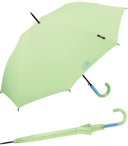 Happy Rain Paraguas bastón con automático UV50 UV Protect, Kiwi, 105 cm