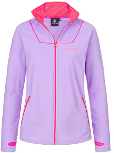 Rock Creek Damen Fleecejacke warm Übergangsjacke Windbreaker Fleece Jacken Outdoorjacke Stehkragen Damenjacke Teddyfleece Sweatjacke Pullover D-473 Flieder L