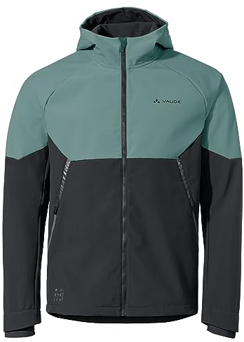 VAUDE Softshell Fahrradjacke Herren Qimsa – Wasserdichte & atmungsaktive Softshelljacke Herren, reflektierende Details, ideal fürs Radfahren im Herbst & Winter - in Grün, Größe: S