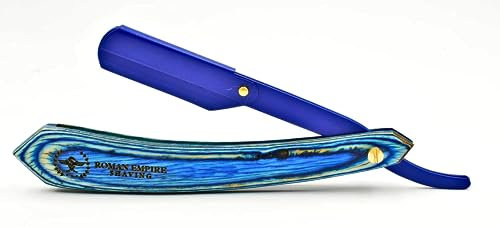 Rasoio a Mano Libera con Manico in Legno Poseidon New di Roman Empire Shaving | Rasoio per Uomo Professionale da Barbiere per Barba, Baffi e Contorni - Rasatura Tradizionale ed Ecologica